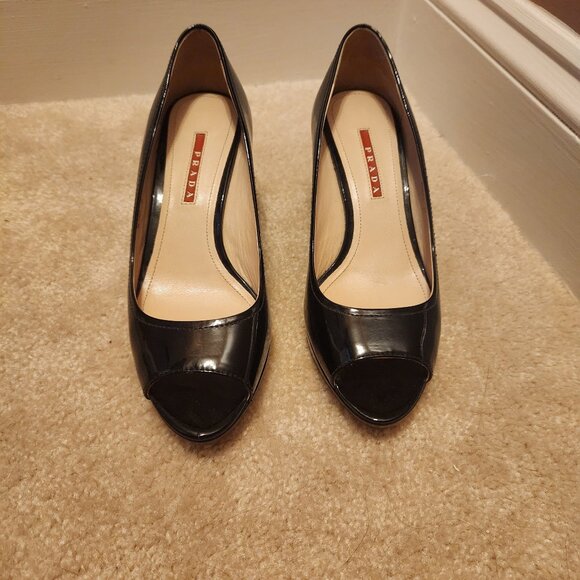 Prada Patent  Pump Wedges - Picture 1 of 9